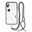 For iPhone XR Colored Drawing Starry Sky Epoxy TPU Shockproof Case with Neck Lanyard(Love) - 1