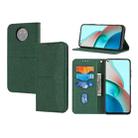 For Xiaomi Redmi Note 9 5G Woven Texture Stitching Magnetic Horizontal Flip PU Leather Case with Holder & Card Slots & Wallet & Lanyard(Green) - 1