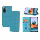 For Xiaomi Redmi Note 10 Pro 5G Woven Texture Stitching Magnetic Horizontal Flip PU Leather Case with Holder & Card Slots & Wallet & Lanyard(Blue) - 1