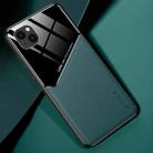 All-inclusive Leather + Organic Glass Protective Case with Metal Iron Sheet For iPhone 13 mini(Green) - 1