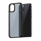 For iPhone 13 mini wlons Ice-Crystal Matte PC+TPU Four-corner Airbag Shockproof Case (Black) - 1