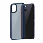 For iPhone 13 wlons Ice-Crystal Matte PC+TPU Four-corner Airbag Shockproof Case(Blue) - 1