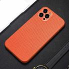 For iPhone 13 Accurate Hole Braided Nylon Heat Dissipation PC + TPU Protective Case(Orange) - 1