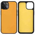 PU Leather Skin Magnetic Patch TPU Shockproof Magsafe Case For iPhone 13 mini(Yellow) - 1