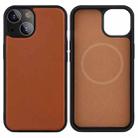 PU Leather Skin Magnetic Patch TPU Shockproof Magsafe Case For iPhone 13 mini(Brown) - 1