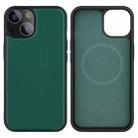 PU Leather Skin Magnetic Patch TPU Shockproof Magsafe Case For iPhone 13(Green) - 1