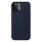 For iPhone 13 Pro Max PU Leather Skin Magnetic Patch TPU Shockproof Magsafe Case (Blue) - 2
