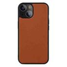 For iPhone 13 Pro Max PU Leather Skin Magnetic Patch TPU Shockproof Magsafe Case (Brown) - 2