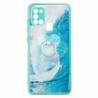 For Samsung Galaxy A21s Colored Drawing Starry Sky Epoxy TPU Shockproof Case with Ring Holder(Waves) - 1