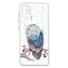 For Samsung Galaxy A21s Colored Drawing Starry Sky Epoxy TPU Shockproof Case with Ring Holder(Owl) - 1