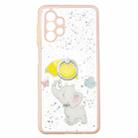 For Samsung Galaxy A32 4G Colored Drawing Starry Sky Epoxy TPU Shockproof Case with Ring Holder(Baby Elephant) - 1