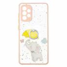 For Samsung Galaxy A72 5G Colored Drawing Starry Sky Epoxy TPU Shockproof Case with Ring Holder(Baby Elephant) - 1