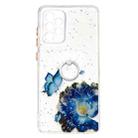 For Samsung Galaxy A72 5G Colored Drawing Starry Sky Epoxy TPU Shockproof Case with Ring Holder(Blue Butterfly) - 1