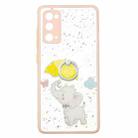 For Samsung Galaxy S20 FE 4G / 5G Colored Drawing Starry Sky Epoxy TPU Shockproof Case with Ring Holder(Baby Elephant) - 1