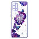 For Samsung Galaxy S20+ Colored Drawing Starry Sky Epoxy TPU Shockproof Case with Ring Holder(Purple Flower Butterfly) - 1