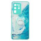 For Samsung Galaxy S20 Ultra Colored Drawing Starry Sky Epoxy TPU Shockproof Case with Ring Holder(Waves) - 1