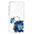 For Samsung Galaxy S21 5G Colored Drawing Starry Sky Epoxy TPU Shockproof Case with Ring Holder(Blue Butterfly) - 1