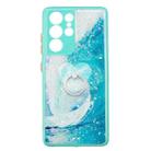 For Samsung Galaxy S21 Ultra 5G Colored Drawing Starry Sky Epoxy TPU Shockproof Case with Ring Holder(Waves) - 1