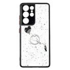 For Samsung Galaxy S21 Ultra 5G Colored Drawing Starry Sky Epoxy TPU Shockproof Case with Ring Holder(Heart) - 1