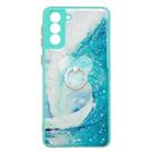 For Samsung Galaxy S21+ 5G Colored Drawing Starry Sky Epoxy TPU Shockproof Case with Ring Holder(Waves) - 1