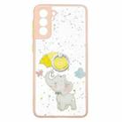 For Samsung Galaxy S21+ 5G Colored Drawing Starry Sky Epoxy TPU Shockproof Case with Ring Holder(Baby Elephant) - 1