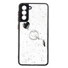 For Samsung Galaxy S21+ 5G Colored Drawing Starry Sky Epoxy TPU Shockproof Case with Ring Holder(Heart) - 1