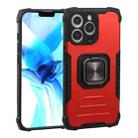 For iPhone 13 Pro Max Fierce Warrior Series Armor All-inclusive Shockproof Aluminum Alloy + TPU Protective Case with Ring Holder (Red) - 1