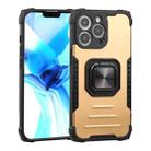 For iPhone 13 Pro Max Fierce Warrior Series Armor All-inclusive Shockproof Aluminum Alloy + TPU Protective Case with Ring Holder (Gold) - 1