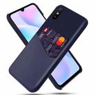 For Xiaomi Redmi 9A Cloth Texture PC + PU Leather Back Cover Shockproof Case with Card Slot(Blue) - 1