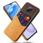 For Xiaomi Redmi 10X 5G Cloth Texture PC + PU Leather Back Cover Shockproof Case with Card Slot(Orange) - 1