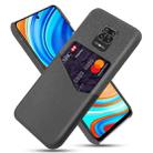 For Xiaomi Redmi Note 9 Pro Max Cloth Texture PC + PU Leather Back Cover Shockproof Case with Card Slot(Grey) - 1