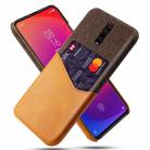 For Xiaomi Redmi K20 Pro Cloth Texture PC + PU Leather Back Cover Shockproof Case with Card Slot(Orange) - 1