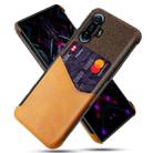 For Xiaomi Redmi K40 Gaming Cloth Texture PC + PU Leather Back Cover Shockproof Case with Card Slot(Orange) - 1