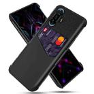 For Xiaomi Redmi K40 Gaming Cloth Texture PC + PU Leather Back Cover Shockproof Case with Card Slot(Black) - 1