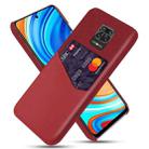 For Xiaomi Redmi Note 9 Pro Cloth Texture PC + PU Leather Back Cover Shockproof Case with Card Slot(Red) - 1