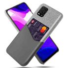 For Xiaomi Mi 10 Lite Cloth Texture PC + PU Leather Back Cover Shockproof Case with Card Slot(Grey) - 1