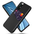 For Xiaomi Mi 10S Cloth Texture PC + PU Leather Back Cover Shockproof Case with Card Slot(Black) - 1