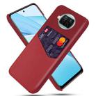 For Xiaomi Mi 10T Lite Cloth Texture PC + PU Leather Back Cover Shockproof Case with Card Slot(Red) - 1