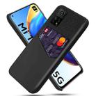 For Xiaomi Mi 10T Pro 5G Cloth Texture PC + PU Leather Back Cover Shockproof Case with Card Slot(Black) - 1