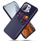 For Xiaomi Mi 11 Pro Cloth Texture PC + PU Leather Back Cover Shockproof Case with Card Slot(Blue) - 1