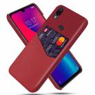 For Xiaomi Poco F2 Pro Cloth Texture PC + PU Leather Back Cover Shockproof Case with Card Slot(Red) - 1