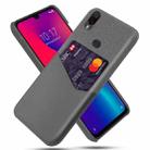 For Xiaomi Poco F2 Pro Cloth Texture PC + PU Leather Back Cover Shockproof Case with Card Slot(Grey) - 1