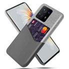 For Xiaomi Mi Mix 4 5G Cloth Texture PC + PU Leather Back Cover Shockproof Case with Card Slot(Grey) - 1