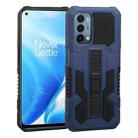 For OnePlus Nord N200 5G Vanguard Warrior All Inclusive Double-color Shockproof TPU + PC Protective Case with Holder(Cobalt Blue) - 1