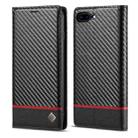 LC.IMEEKE Carbon Fiber PU + TPU Horizontal Flip Leather Case with Holder & Card Slot & Wallet For iPhone 7Plus / 8Plus(Horizontal Black) - 1