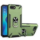 For OPPO A1k PC + TPU Protective Case with 360 Degrees Rotatable Ring Holder(Dark Green) - 1