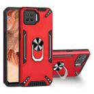 For OPPO F17 PC + TPU Protective Case with 360 Degrees Rotatable Ring Holder(Red) - 1