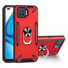 For OPPO F17 Pro PC + TPU Protective Case with 360 Degrees Rotatable Ring Holder(Red) - 1