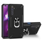 For Realme 6 Pro PC + TPU Protective Case with 360 Degrees Rotatable Ring Holder(Black) - 1