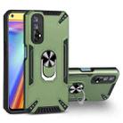 For Realme 7 PC + TPU Protective Case with 360 Degrees Rotatable Ring Holder(Dark Green) - 1